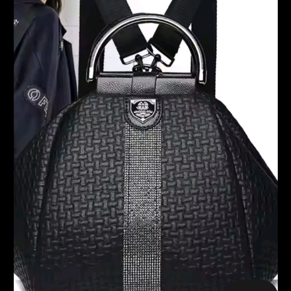New Jingpin Black Multifunctional Backpack Crossbody Duffle FauxLeather - Picture 9 of 12